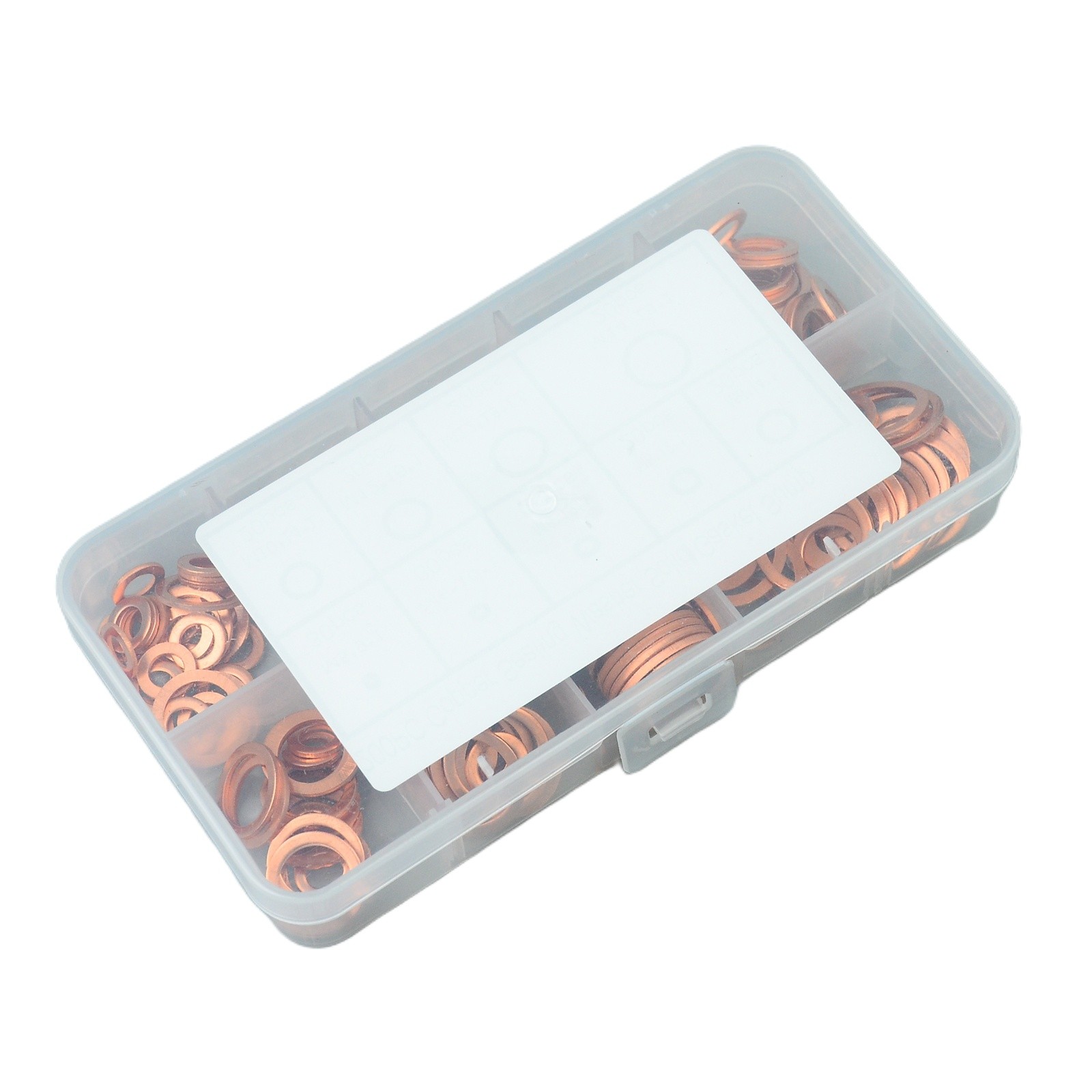 200PCS Solid Copper Crush Washer Gasket Set Flat O-Ring Seal Assortment Kits US
