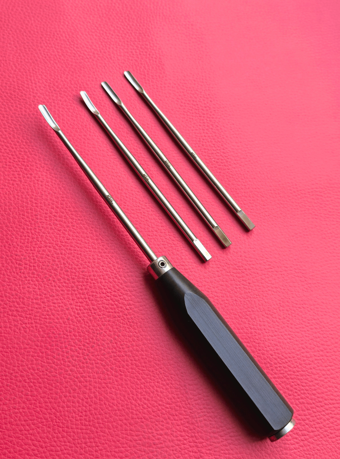 Interchangeable Teflon Mallet Head Straight and Curved Elevator Set (4mm & 5mm)