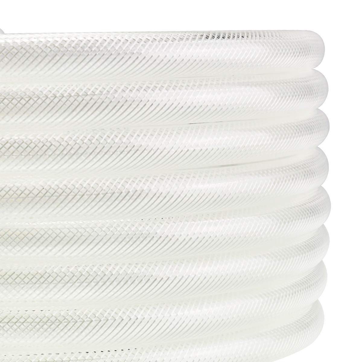 ID x 10 Ft Clear Heavy Duty PVC Vinyl Braided Tubing Flexible Hose