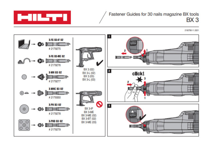 Hilti X-FG B3-ME 02 Fastener Guide 2179276 for BX3 BX 3-L New
