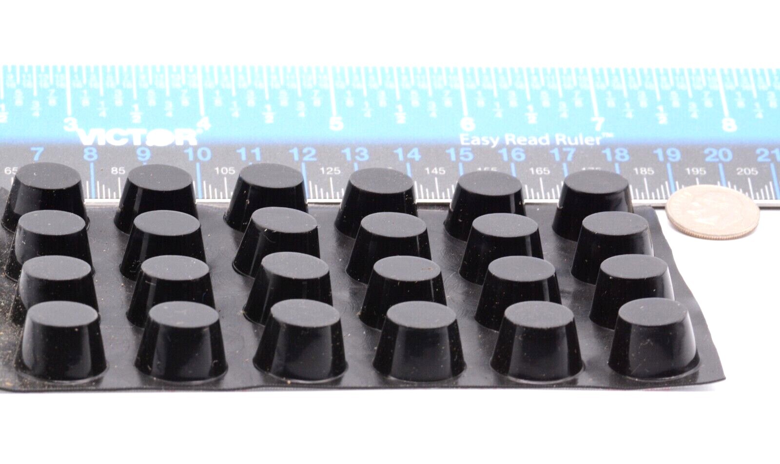 5/8″ Diameter x 3/8″ Tall Silicone Rubber Feet Peel & Stick for Equipment Pads