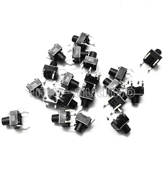 100PCS 6x6x5mm DIP Through-Hole 4pin Tactile Push Button Switch Momentary