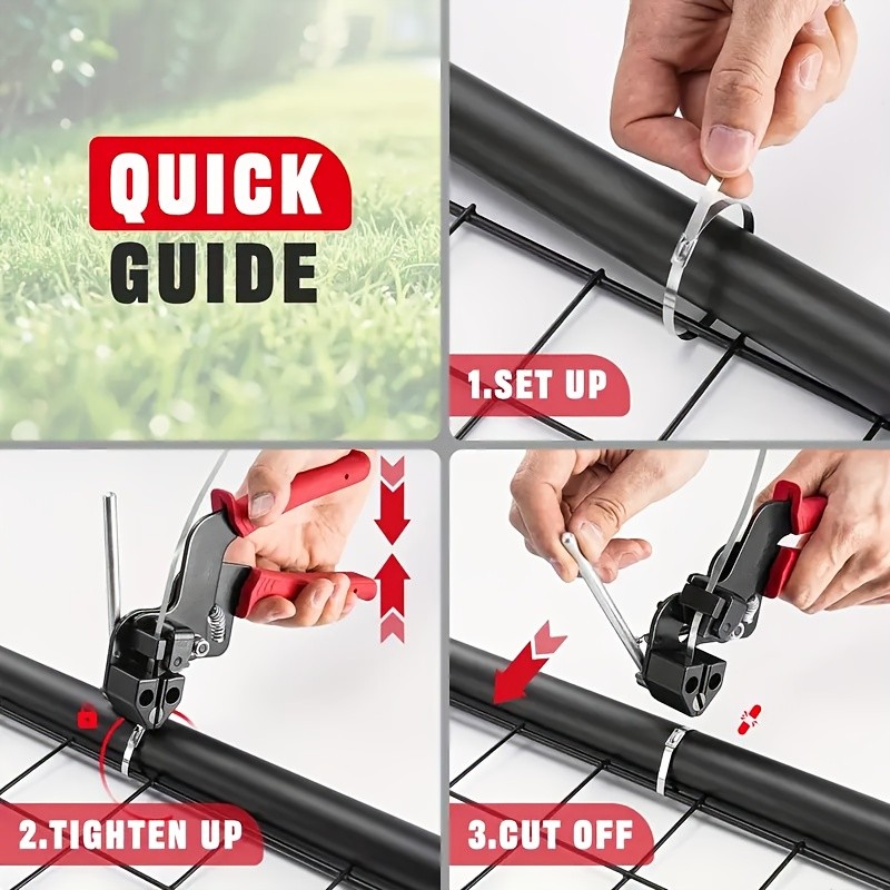 Heavy Duty 304 Stainless Steel Cable Tie Gun Kit-150pcs Metal Zip Ties(3 Sizes)