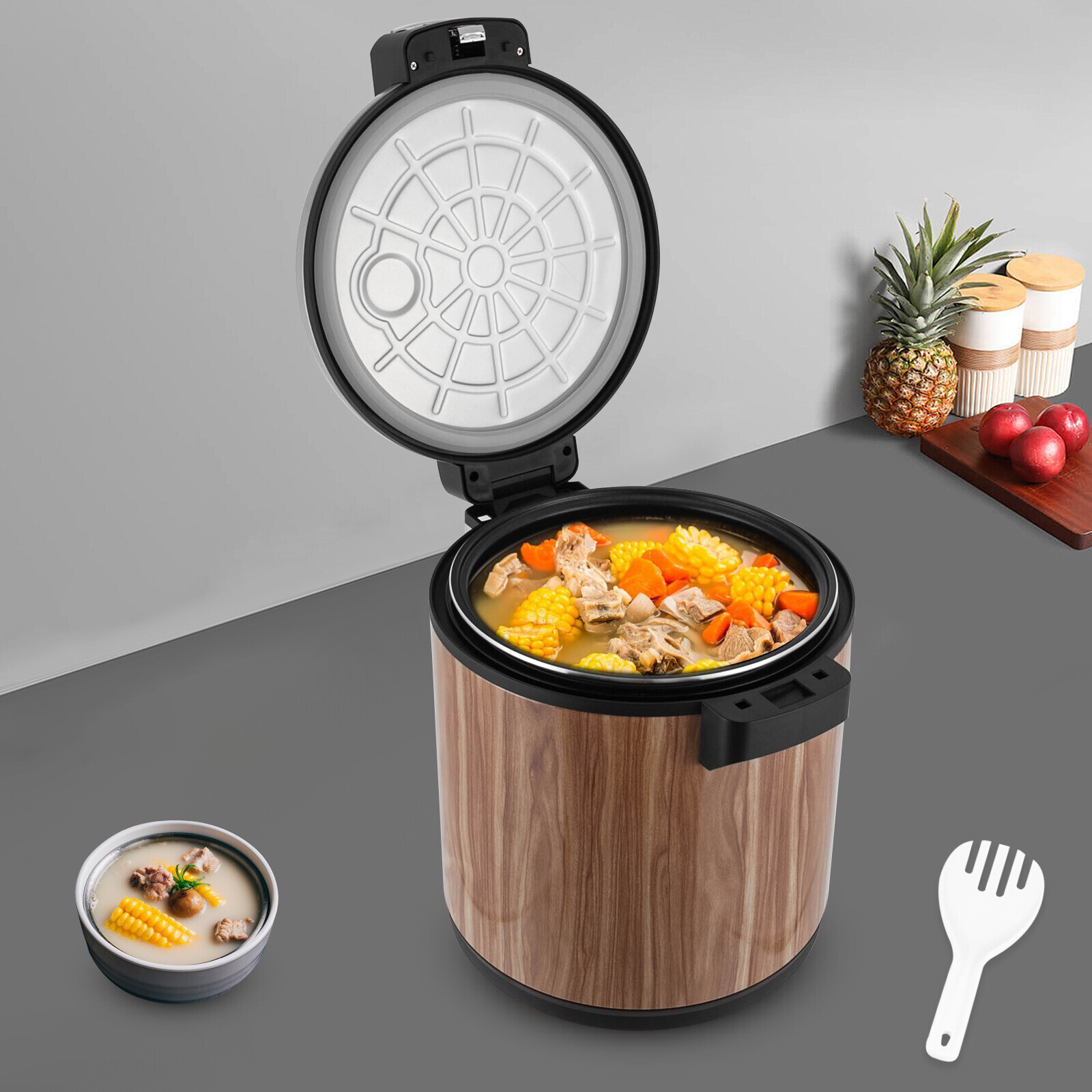 Electric Rice Warmer Stainless Steel Cylindrical Shape Commercial Rice Warmers