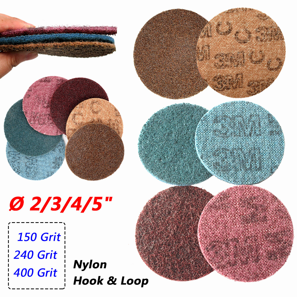 50-125mm 2/3/4/5″ Hook Loop Pads Nylon Roll Lock Sanding Discs Grit 150 240 400