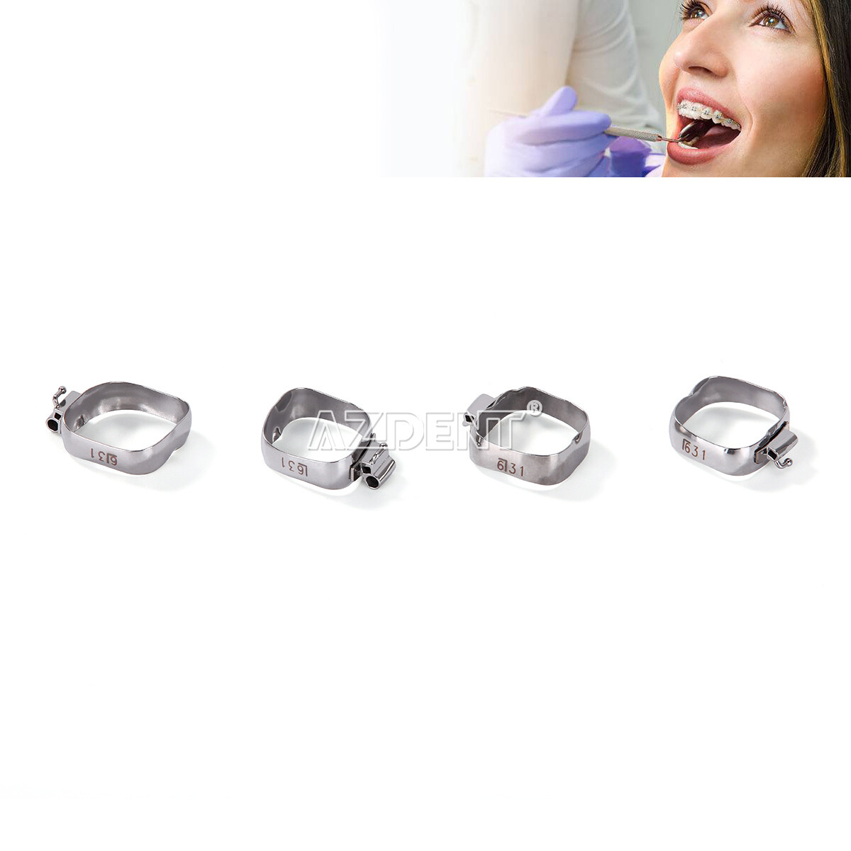 AZDENT Dental Orthodontic Bands with Buccal Tube 1st Molar MBT /Roth 022 16#-35#