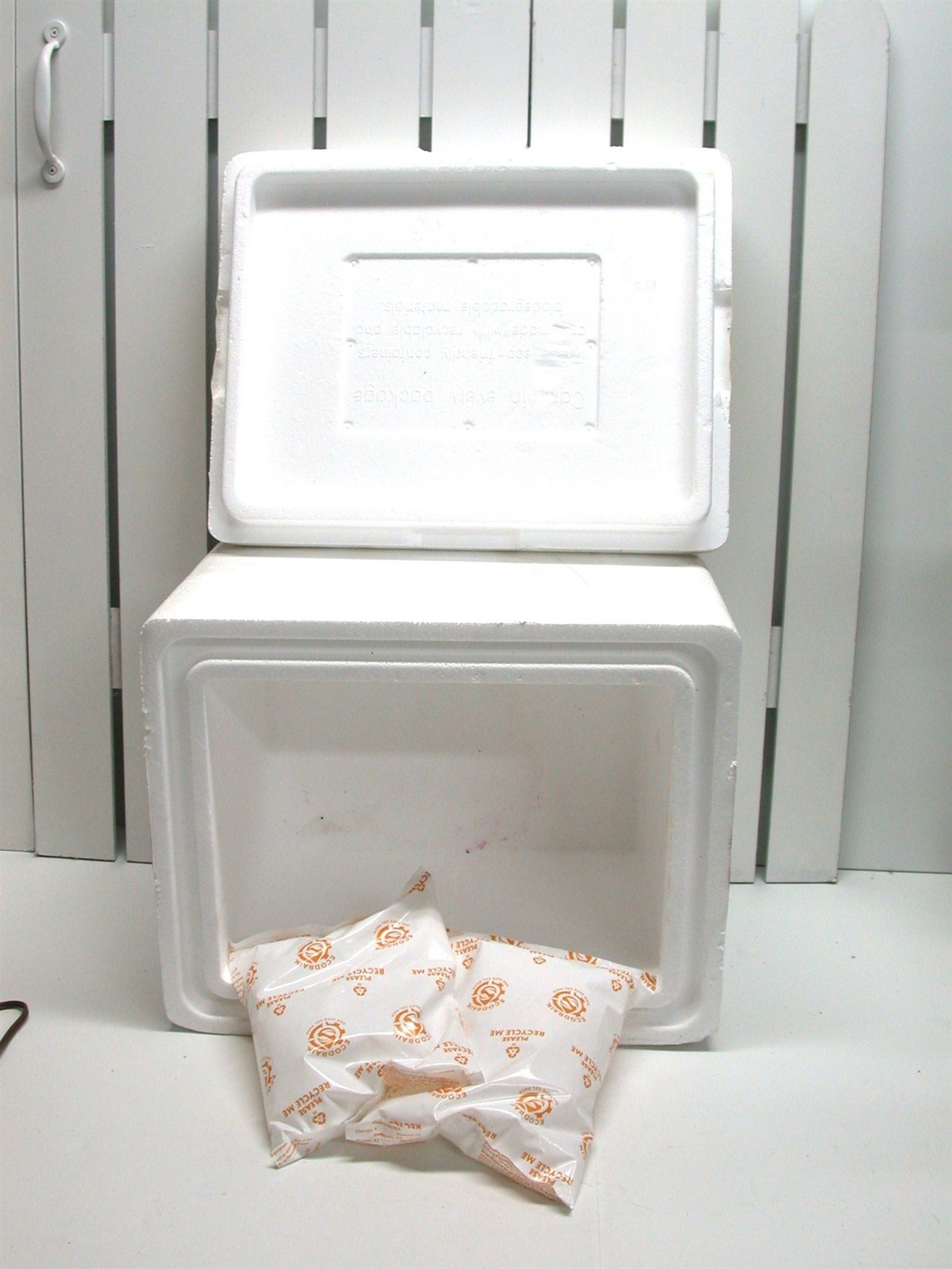 Creative Packaging Styrofoam Ship Cooler & Gel Packs 10.5″ D x 13.5″ L x 11″ H