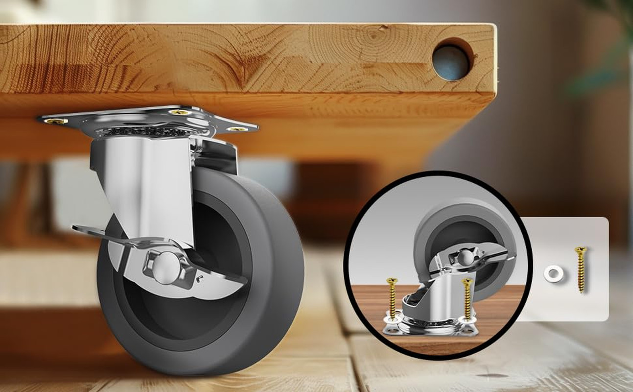 3 Inch Caster Wheels Casters Set of 4 Heavy Duty Casters with Brake Locking C