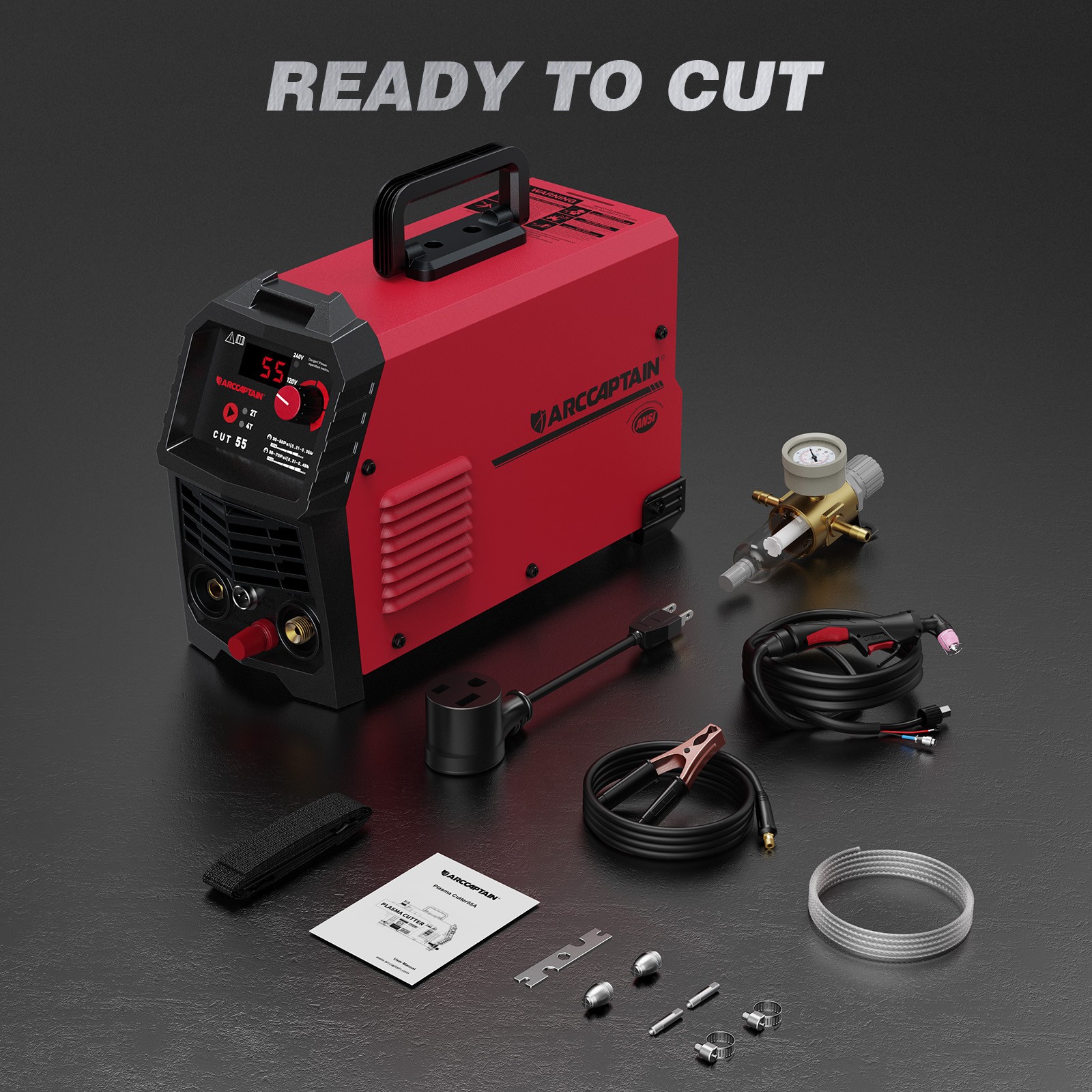 ARCCAPTAIN 55A Plasma Cutter Non-Touch Pilot Arc High-Frequency DIGITAL 120/240V