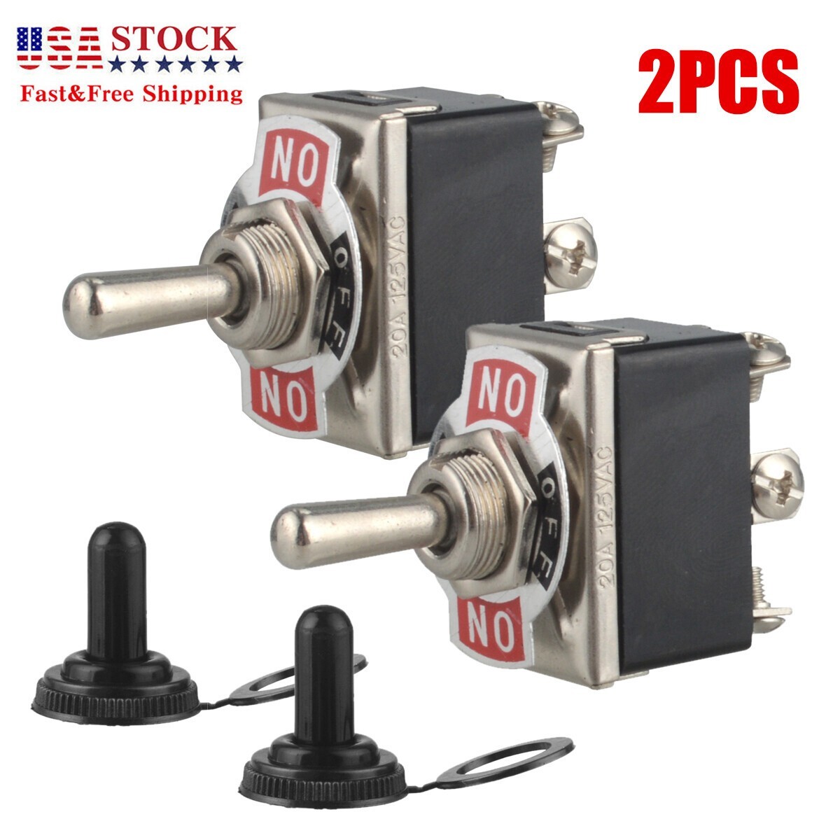 2pcs Heavy Duty 20A 250V Toggle Switch Control 2 Pole Double Throw 6 Term On/Off