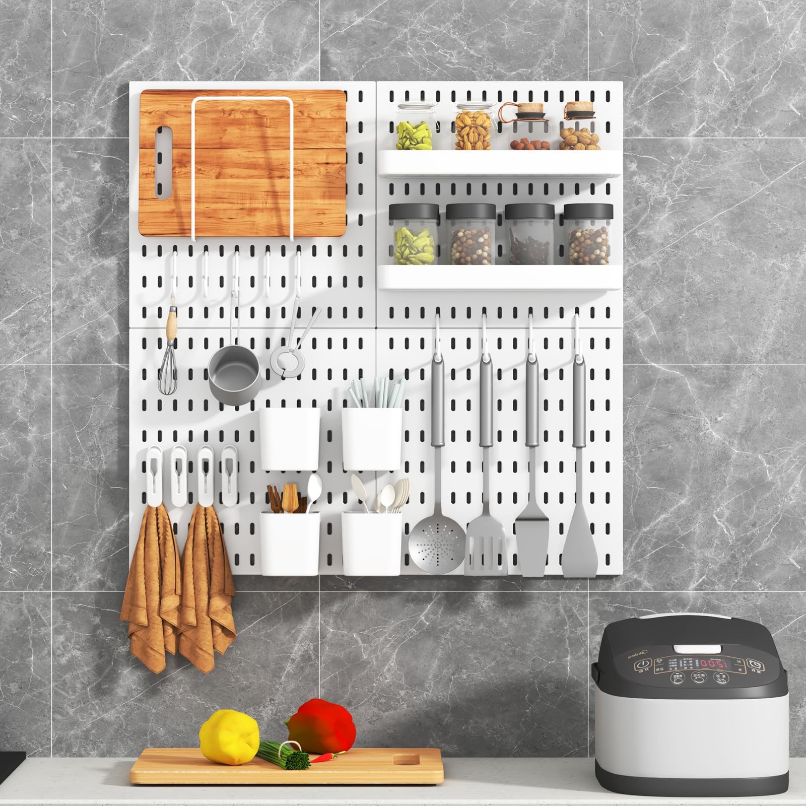 Peg Board Combination Kit, 4 Pegboards with 20 , Pegboard Wall Organizer for …