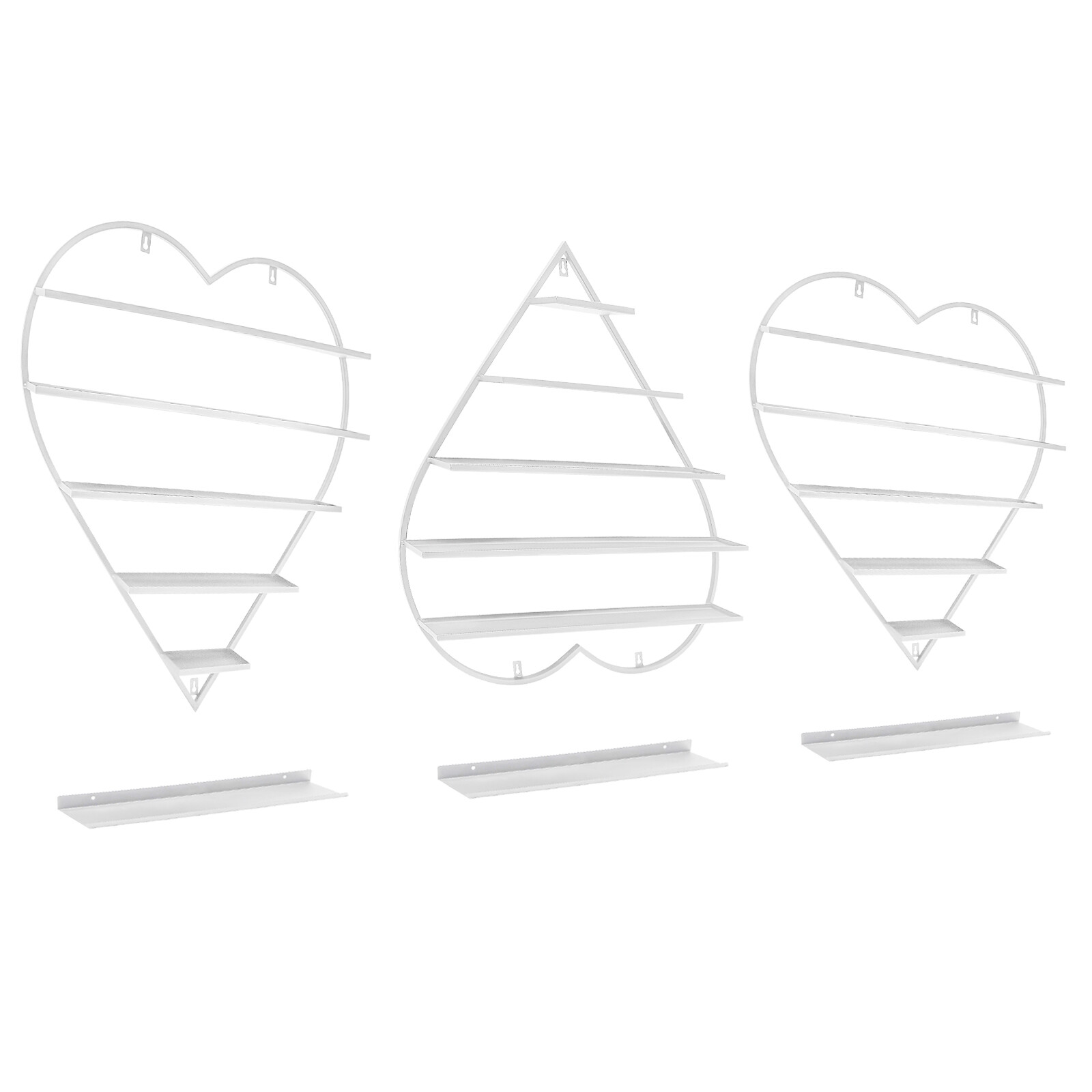 White Wall Nail Polish Storage Racks Heart-shaped Display Rack Polish Organizer