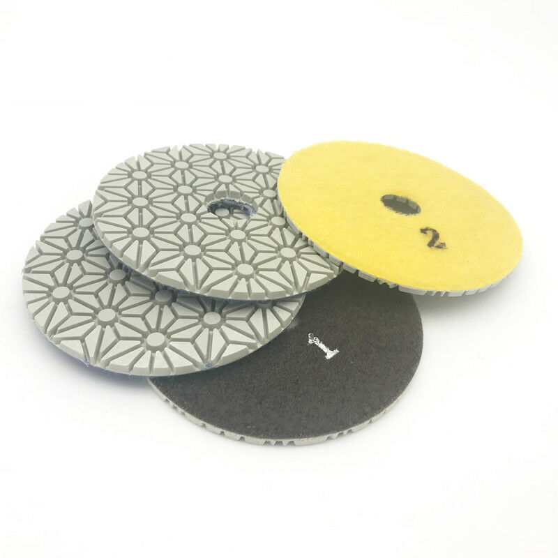 4” Diamond Polishing Pad 3-Step 9 Piece Wet/Dry For Granite Quartz Marble Stone