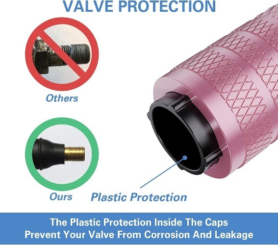 Tire Valve Stem Caps, Pink, 4 pcs/Pack, Anodized Aluminum Tire Valve Cap Pink