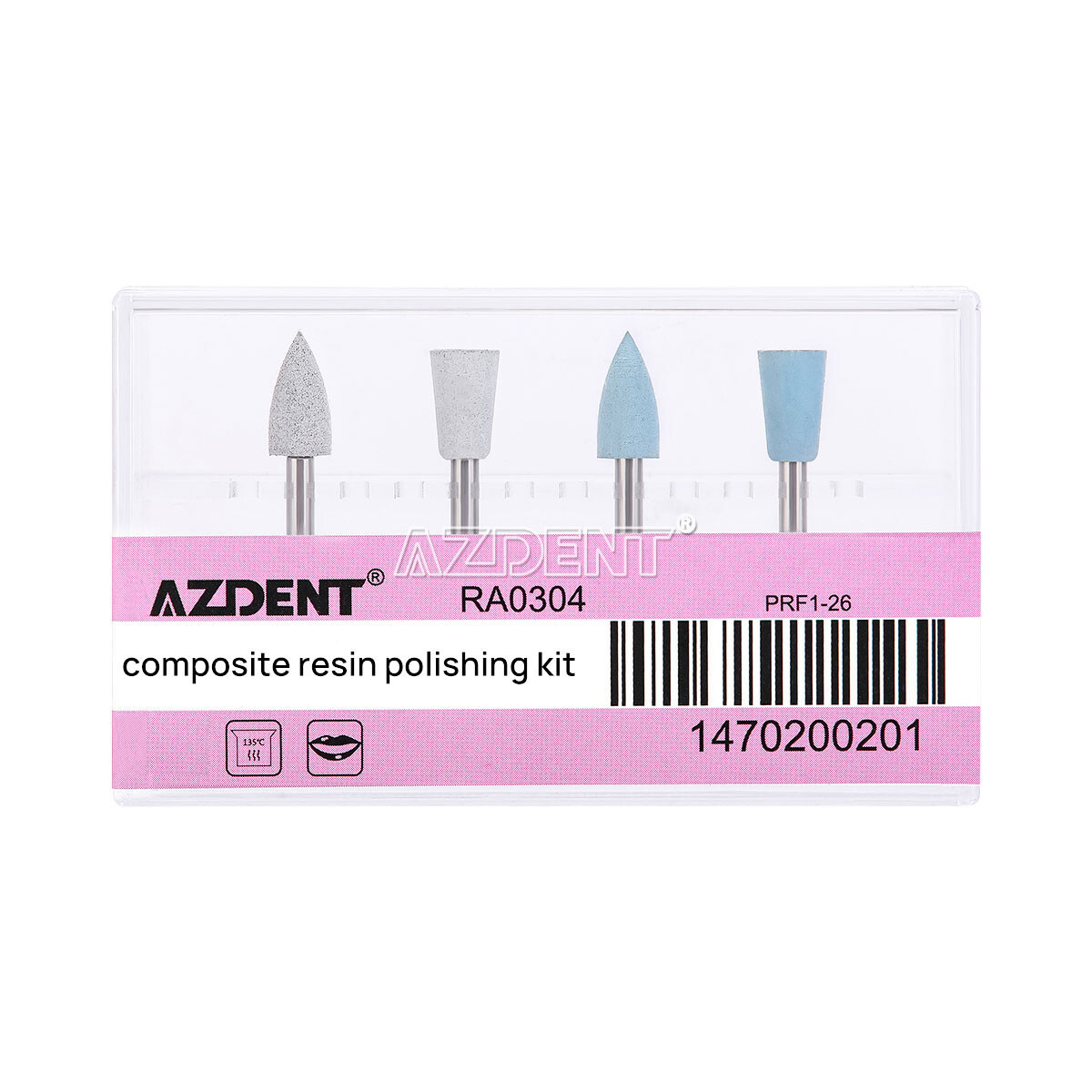 AZDENT Composite Resin Polishing Cup RA0304 4Pcs/Kit For Low Speed Handpiece