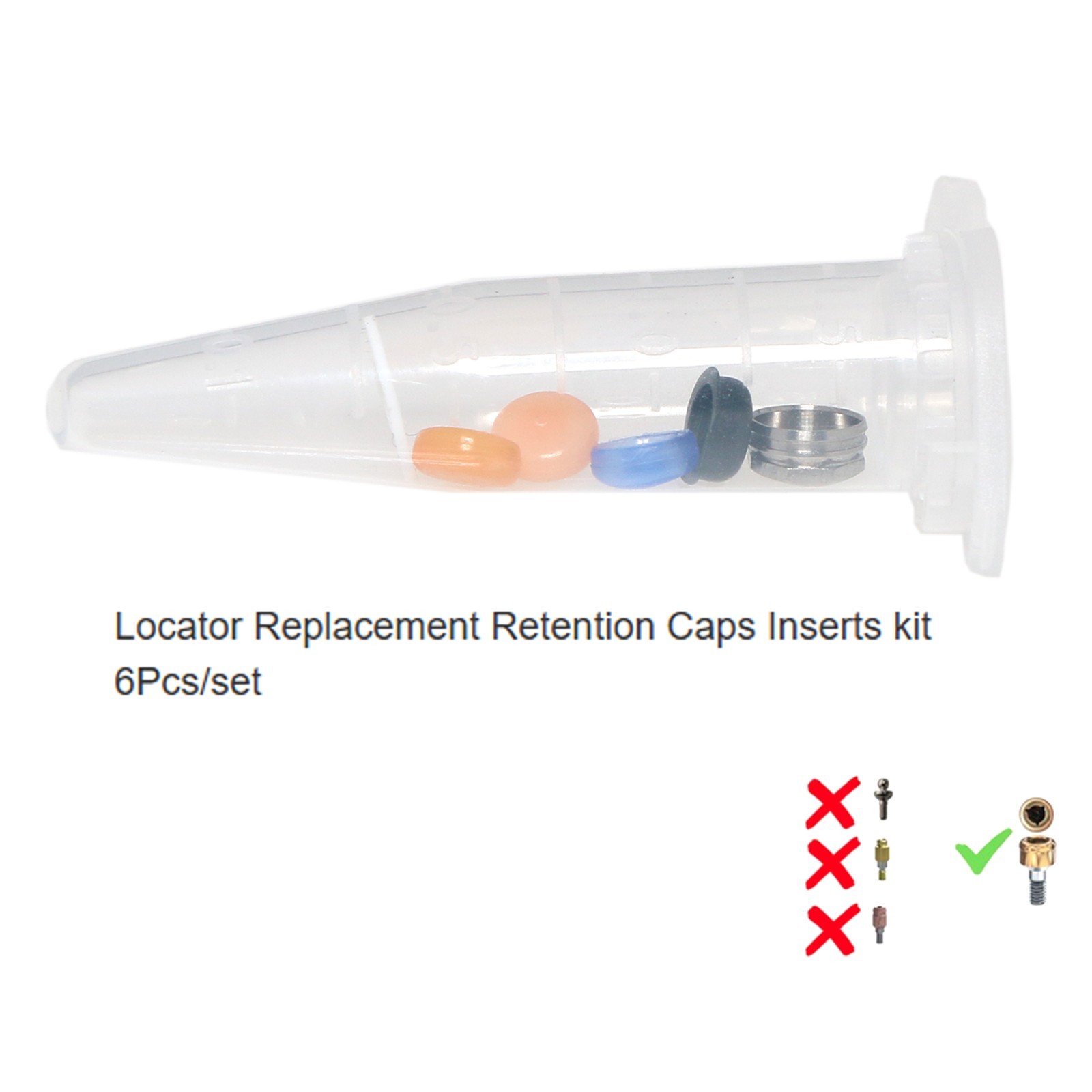 US Dental Male Processing Standard Set fits Zest Locator Overdenture Attachment
