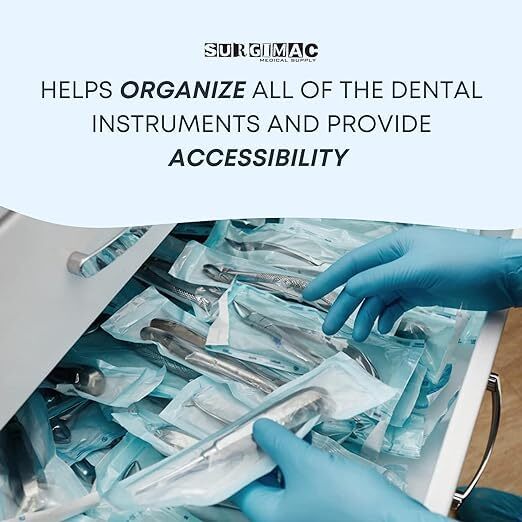 3.5″ x 5.25″ Self Sterilization Pouches for Dental Offices, Autoclave Sterili…