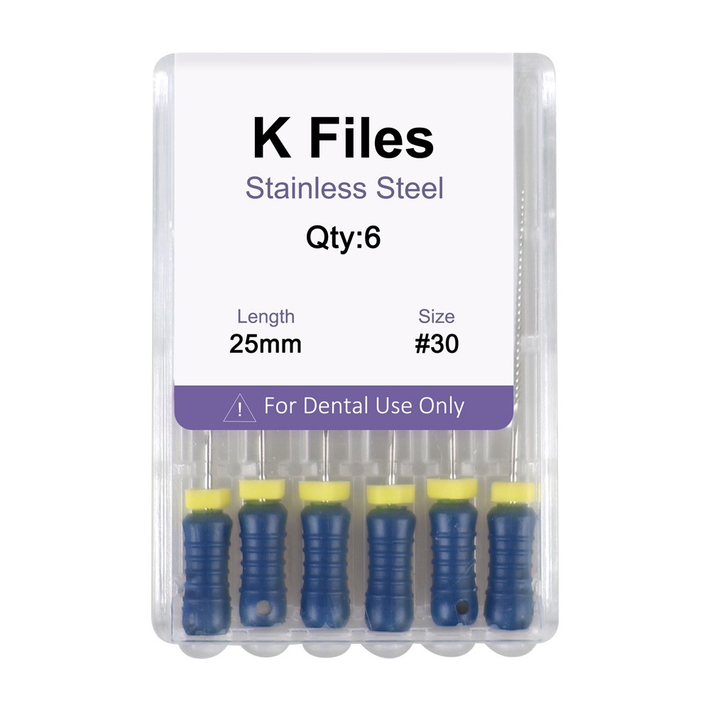 Dental Endo Root Canal File K-files Stainless Steel #6#8#10#15-40 Hand File 25mm