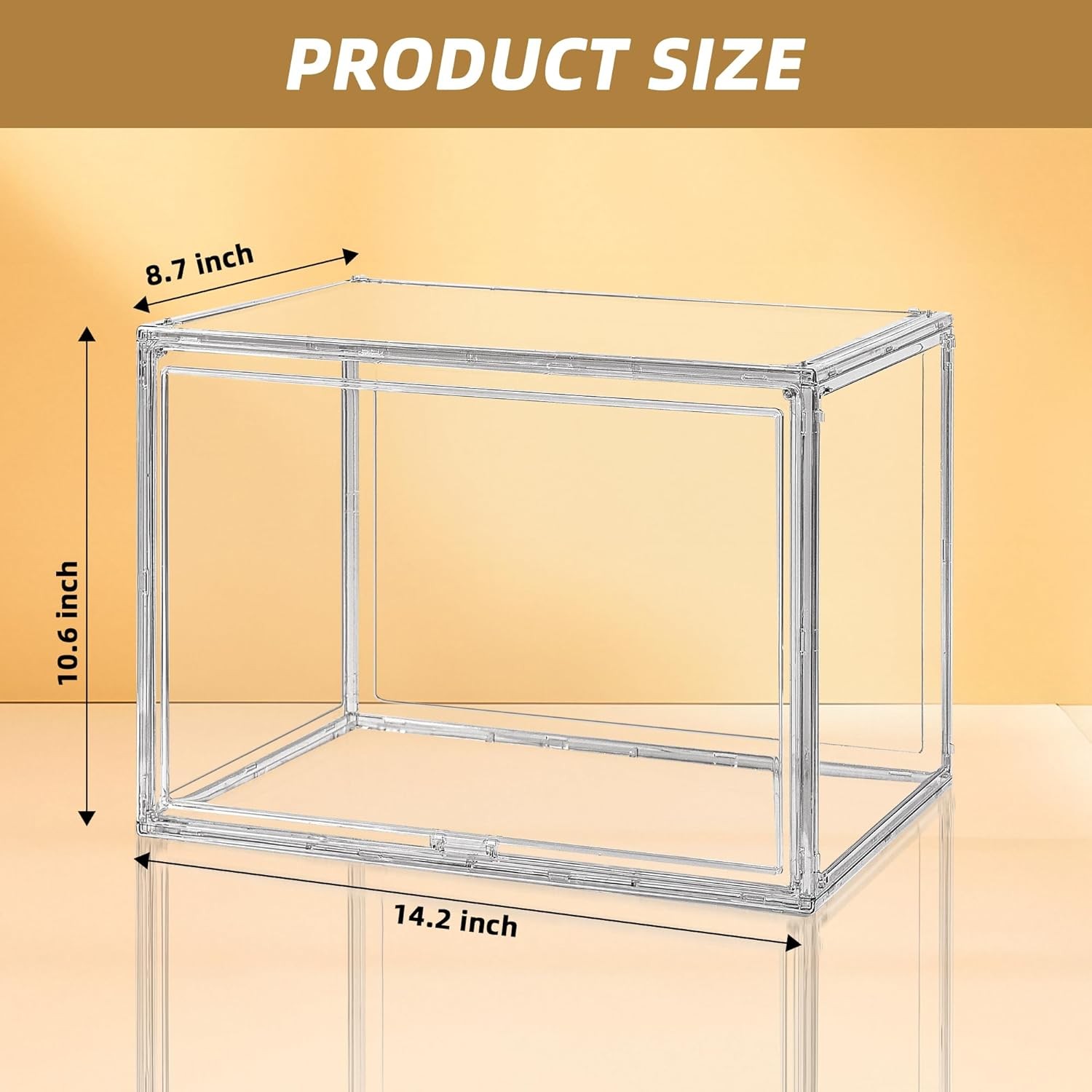 Clear Acrylic Display Case – Stackable Storage Box with Magnetic Lid, Large