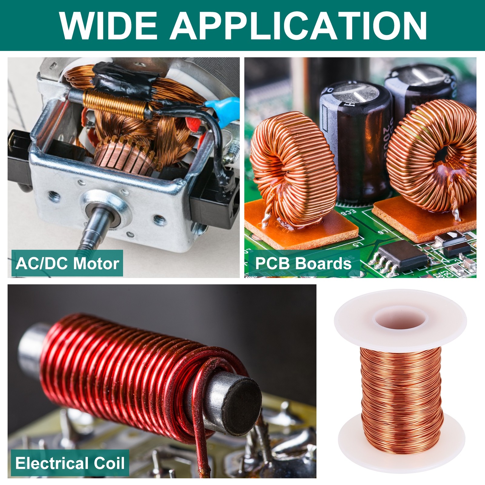 24 AWG Magnet Wire, 4 OZ/113.2g Enameled Copper Wire, 155C(311F)
