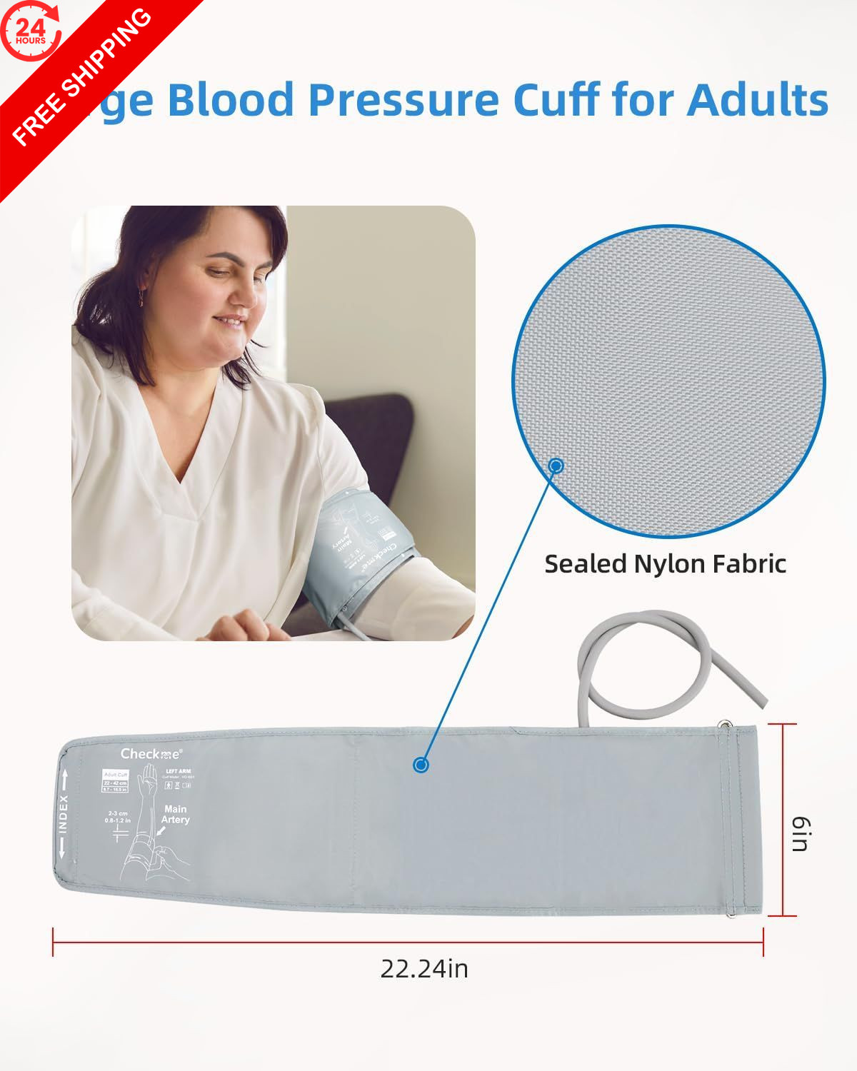 Checkme Universal L Blood Pressure Cuff for 8.6″-16.5″(22-42cm), Adult Large