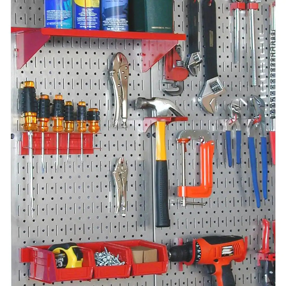 2 Pack Metal Wall Pegboard Peg Board Panel Organizer Shelf Display Tools Garage