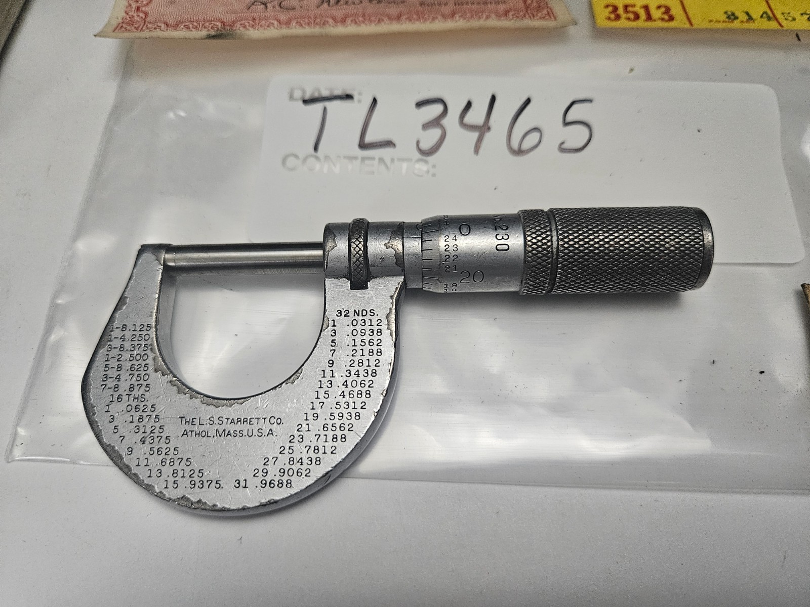STARRETT #230 0-1″ .001″ OUTSIDE MICROMETER USA (TL3465)