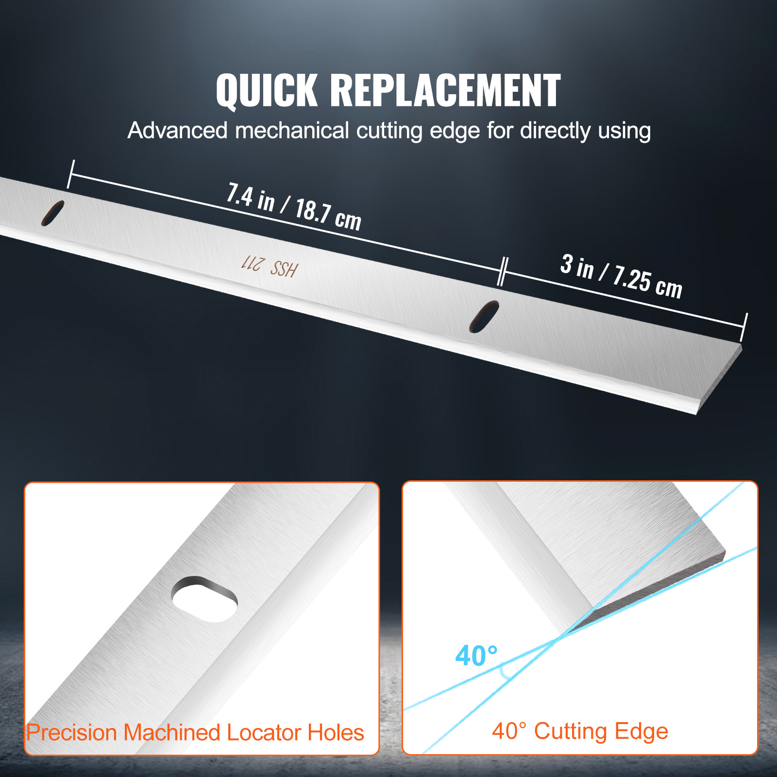 VEVOR 13″ Planer Blades Knives Premium HSS Material for Carpentry DIY 3-Pack