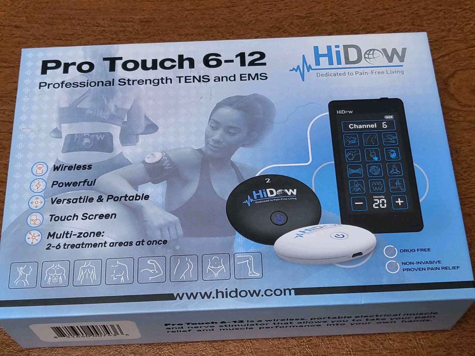 HiDow Pro Touch 6-12 6-Channel Wearable TENS/EMS Unit for Physical Rehab (Read)