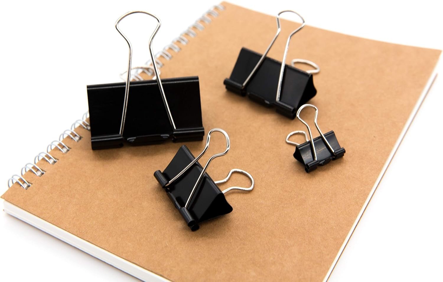 Binder Clips Paper Clamps Assorted Sizes 100 Count (Black), X Large, Large, Medi