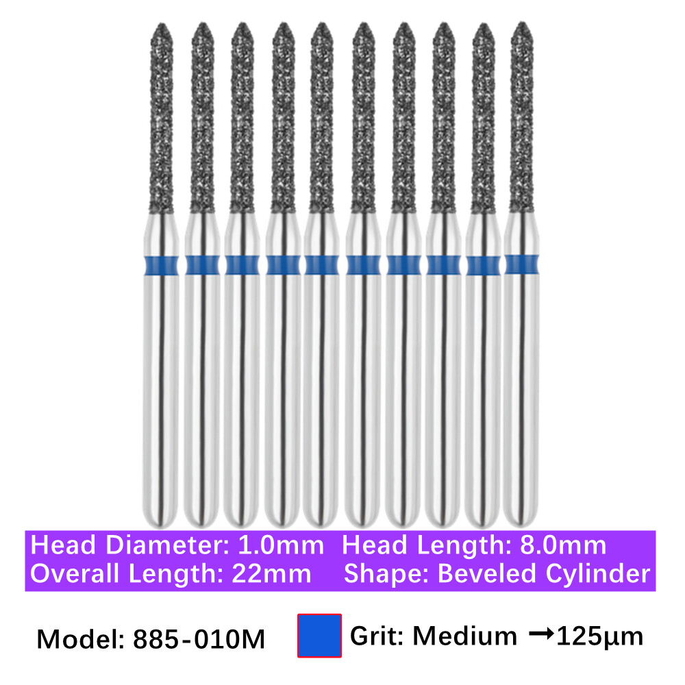 10/pk Vakker Dental FG Diamond Burs Bevel Cylinder & Gingival Curettage Burs