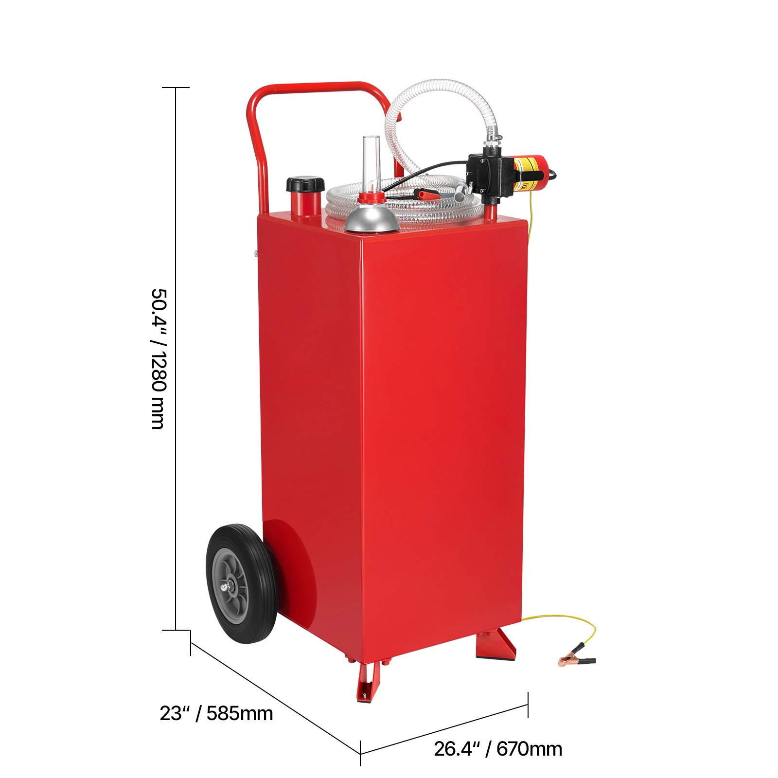Uimoso 30-Gallon Fuel Caddy with Manual Pump for Gasoline and Diesel, Red