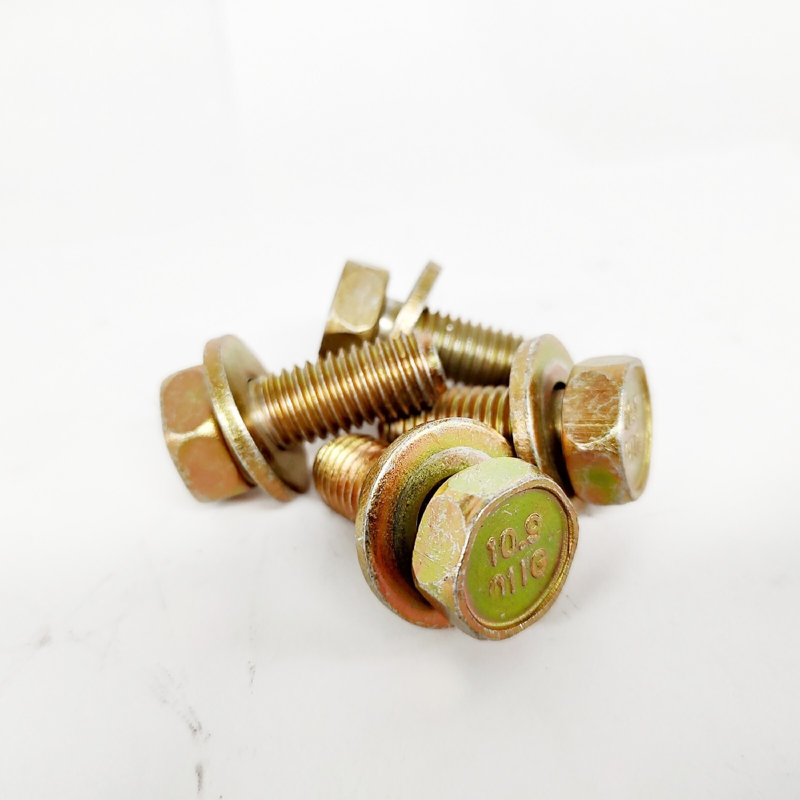 M12-1.75 X 30mm, 4037 Alloy Class 10.9 Sems DIN 933, Yellow Zinc Bolts, 275-QTY