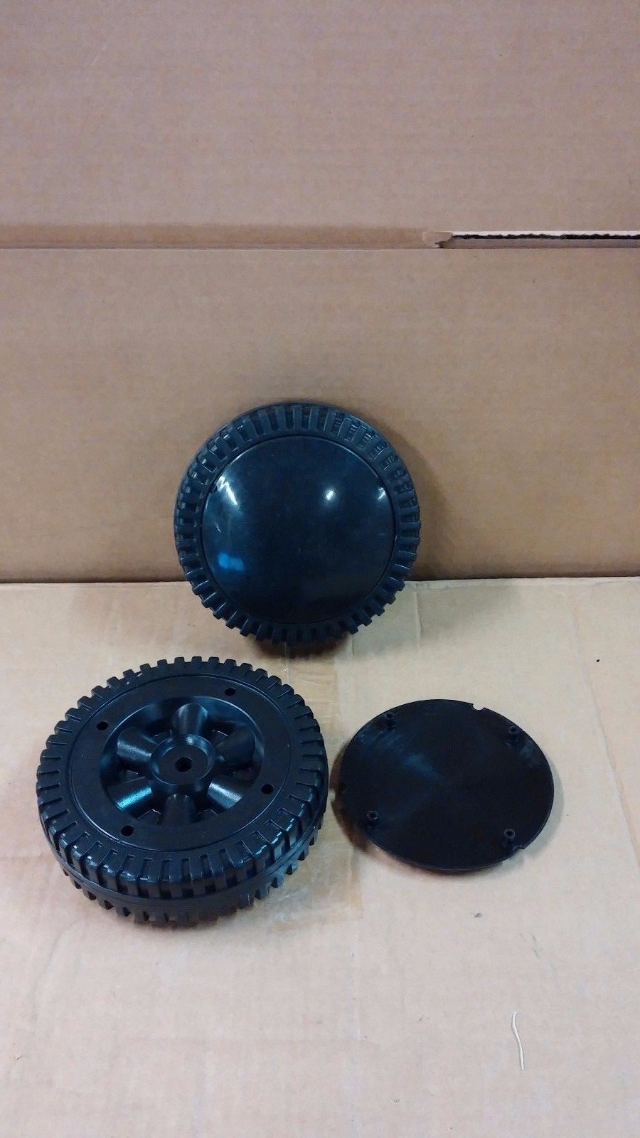 Threaded Hard Plastic Tires 5 3/4″ X 5 3/4″ X 1 1/2″ Wheels Lot of 2 Wheels