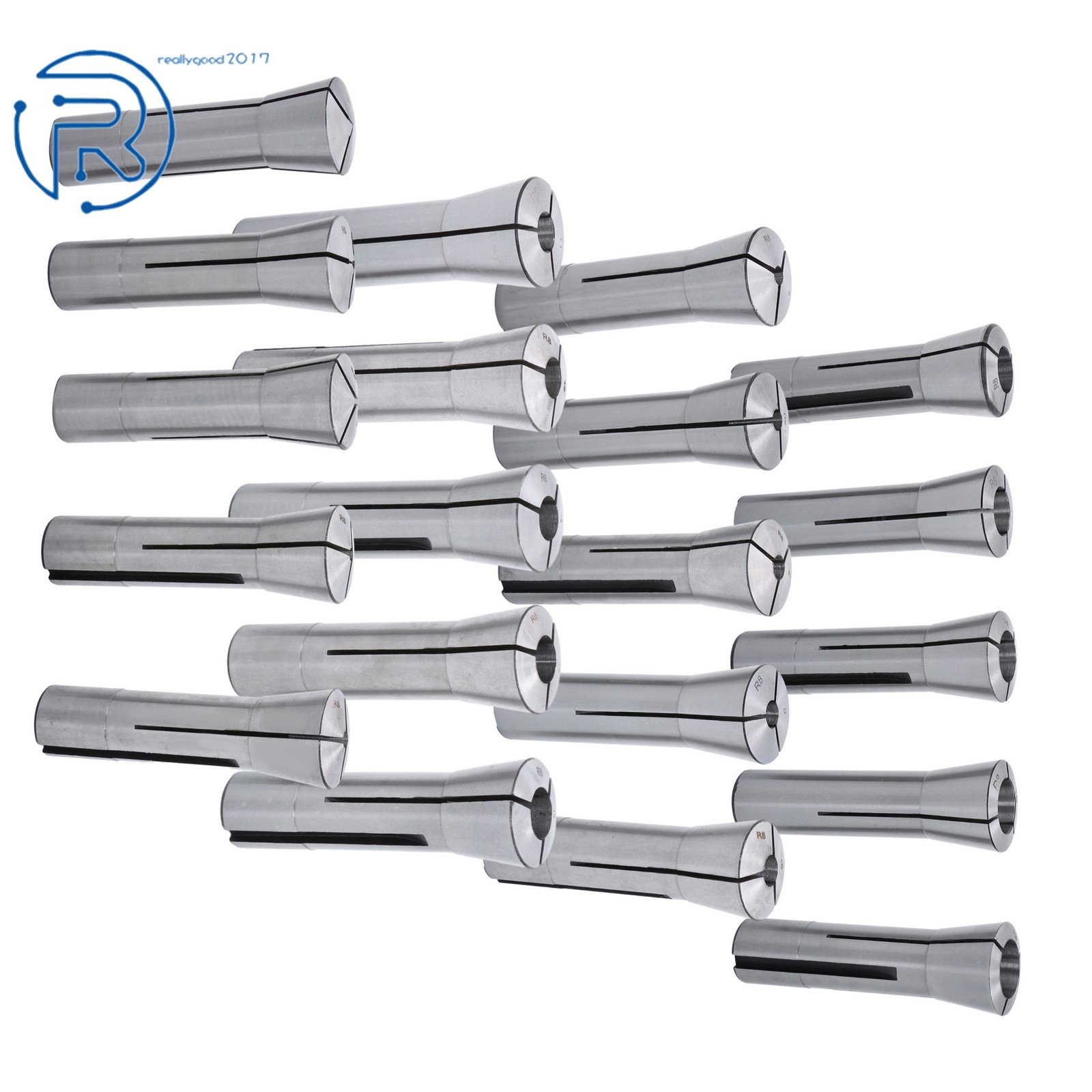 Metric R8 Collet Set 1mm to 20mm 20 Pcs Set High Precison for Milling