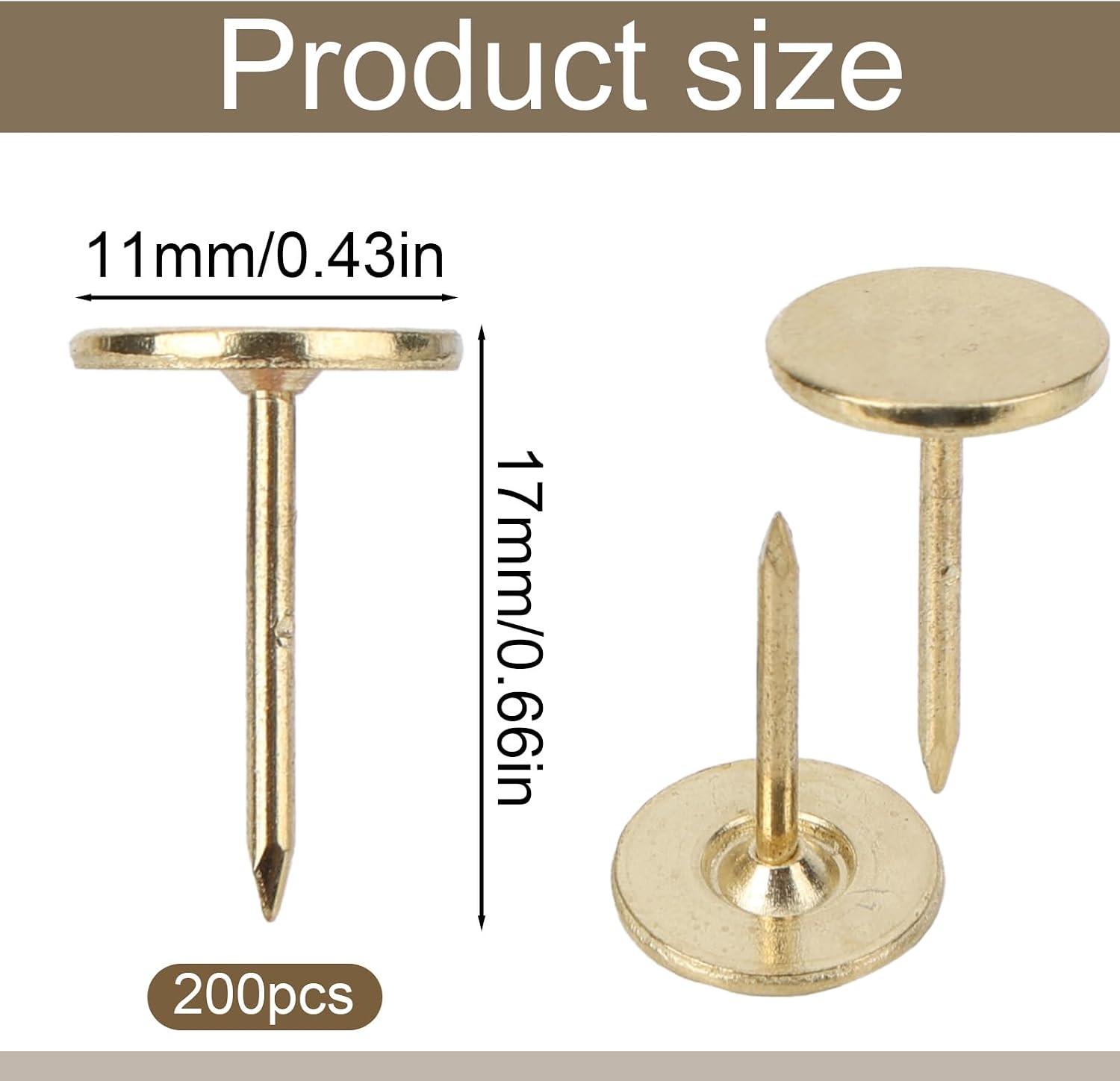200 Pcs Heavy Duty Thumb Tacks Flat Push Pins for Bulletin Board Decorative Nail