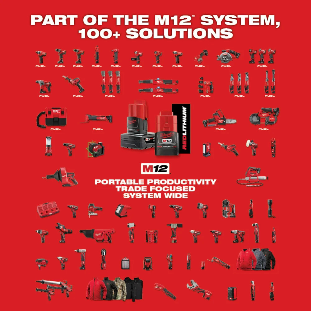 Milwaukee 3497-22RT M12 FUEL 12V 2-Tool Combo Kit w/ M12 3/8″ Ratchet