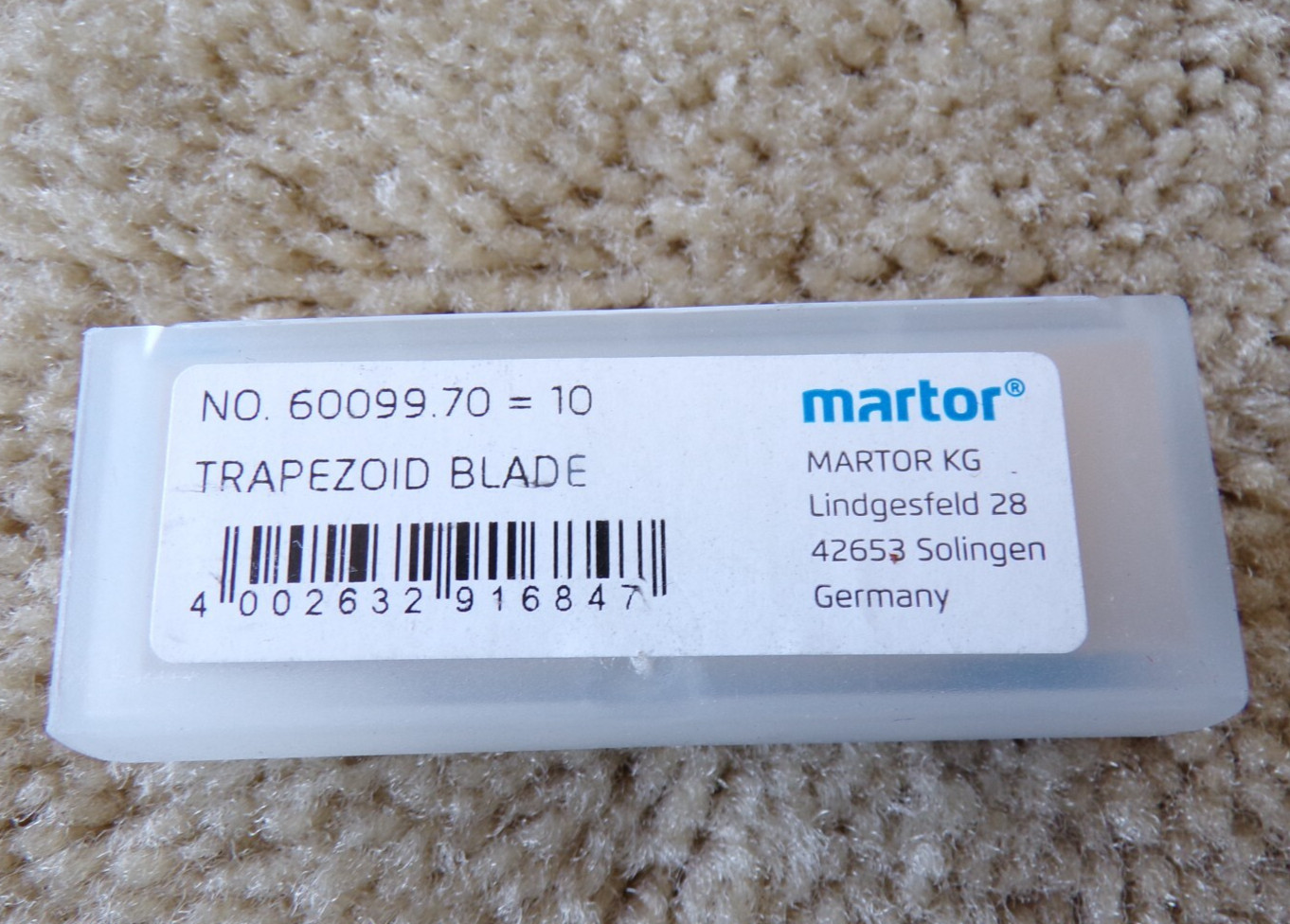 MARTOR 60099.70 TRAPEZOID BLADE, BLUNT TIP – STAINLESS STEEL – 10 Pack @c13