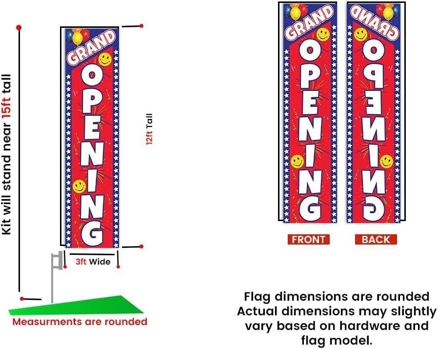 Grand Opening Outdoor Advertising Rectangle Feather Banner Swooper Flag Sign…