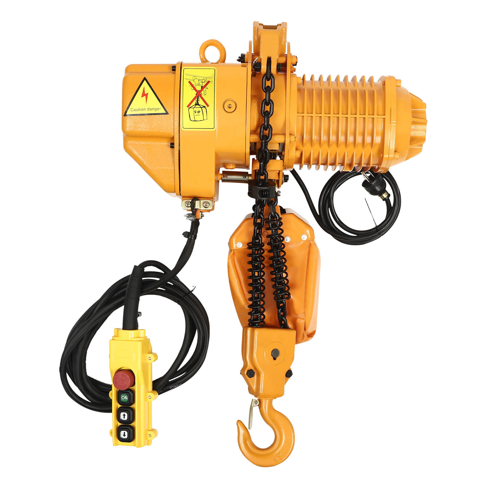 110V 1.6KW 2204LBS 1Ton Electric Chain Hoist Single Phase Hoist Crane 10FT Chain