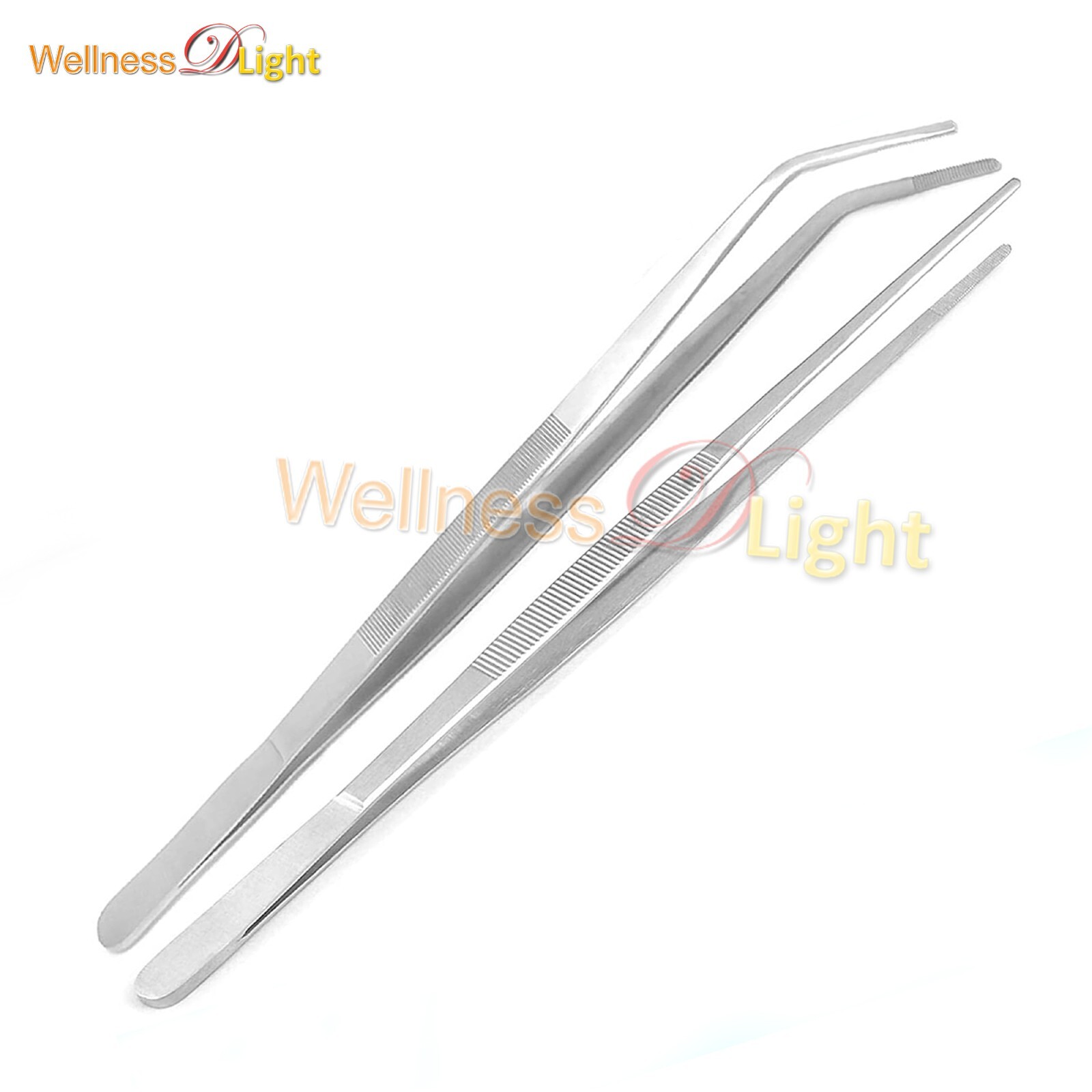 24″ Inches Extra-Long Thumb Dressing Tweezers Straight & Curved Stainless Steel
