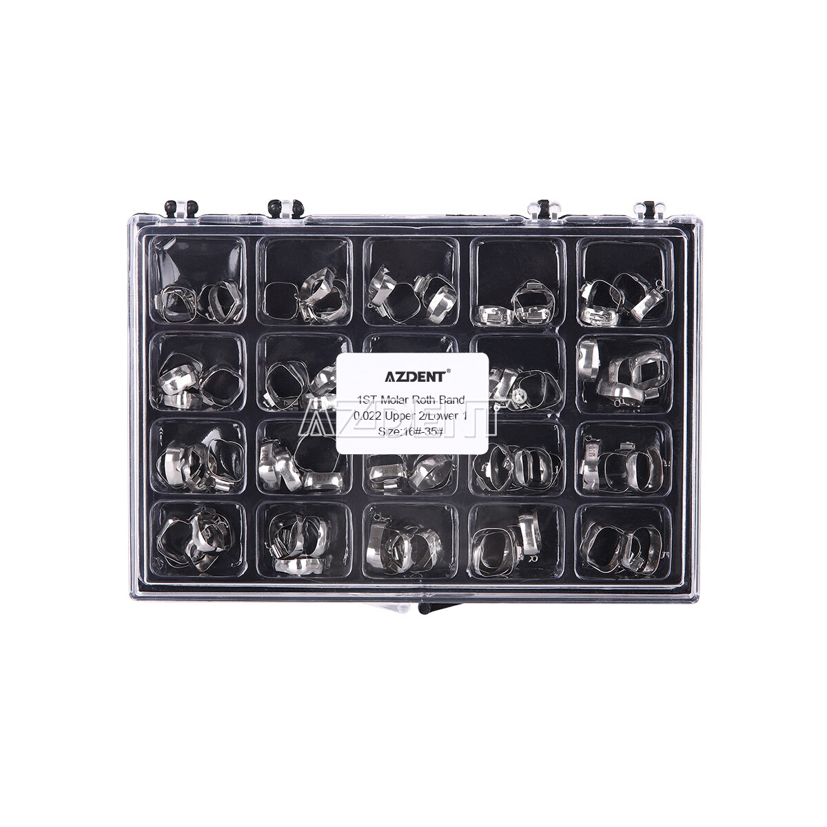 80Pc AZDENT Dental Orthodontic Bands with Buccal Tube First Molar Roth/MBT 022″