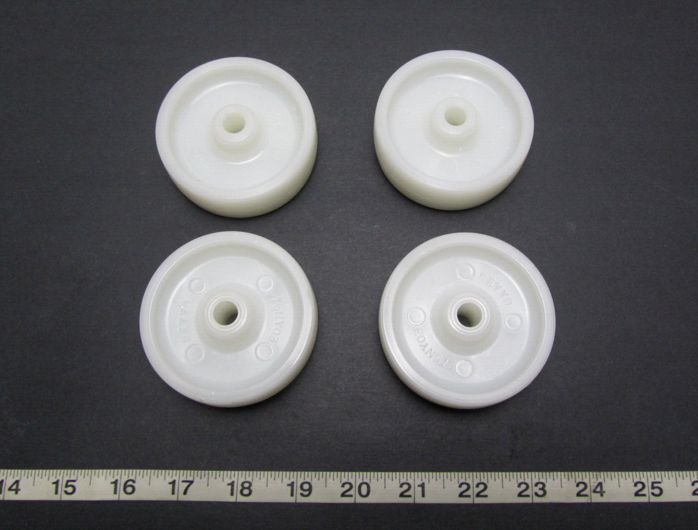 Revvo Nylon Caster Wheels 075NY03 3″ Diameter x 1″ Wide 3/8″ Bore lot of 4
