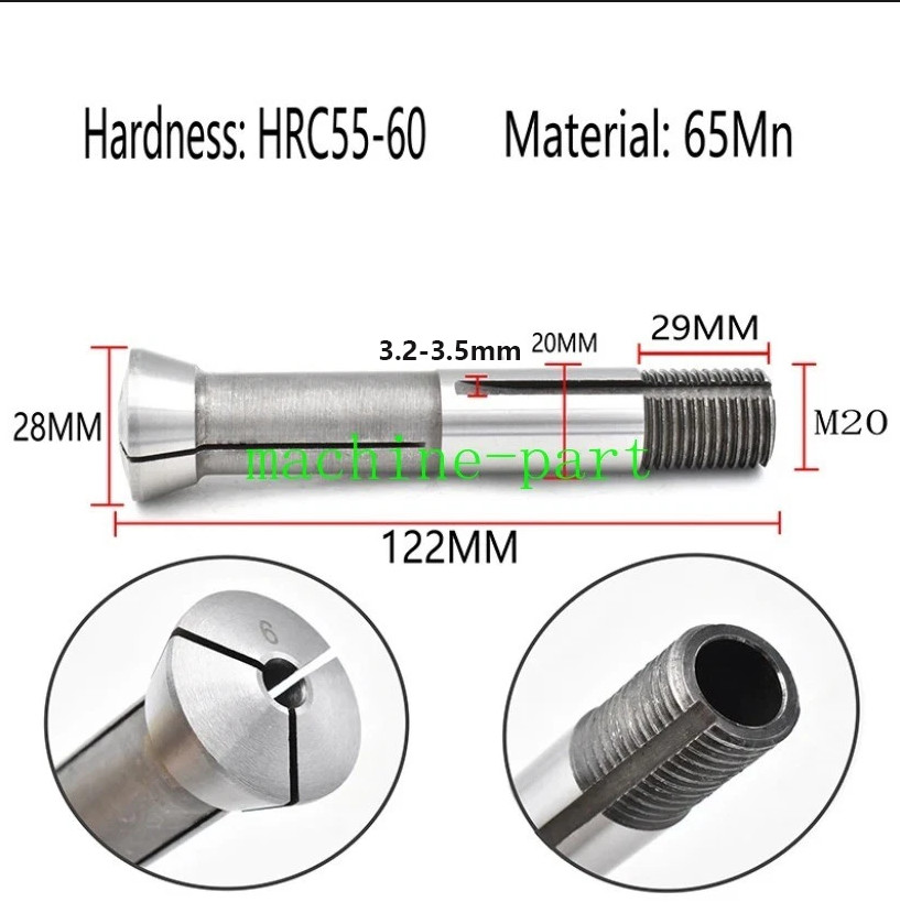 U2 Collet M20 Thread, Universal Grinding Machine Collet Chucks CNC Tool Parts