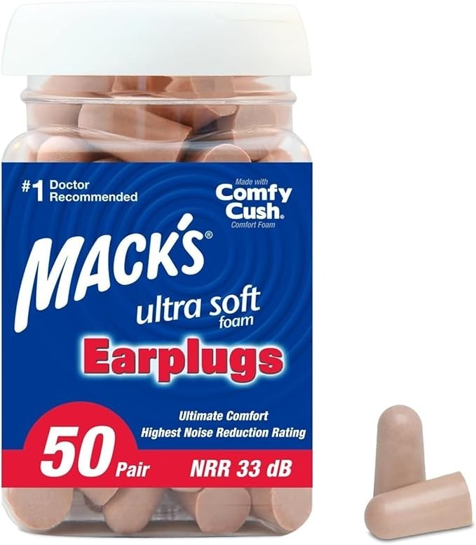 Ultra Soft Foam Earplugs, 50 Pair – 33Db Highest NRR, Comfortable Ear Plugs for.