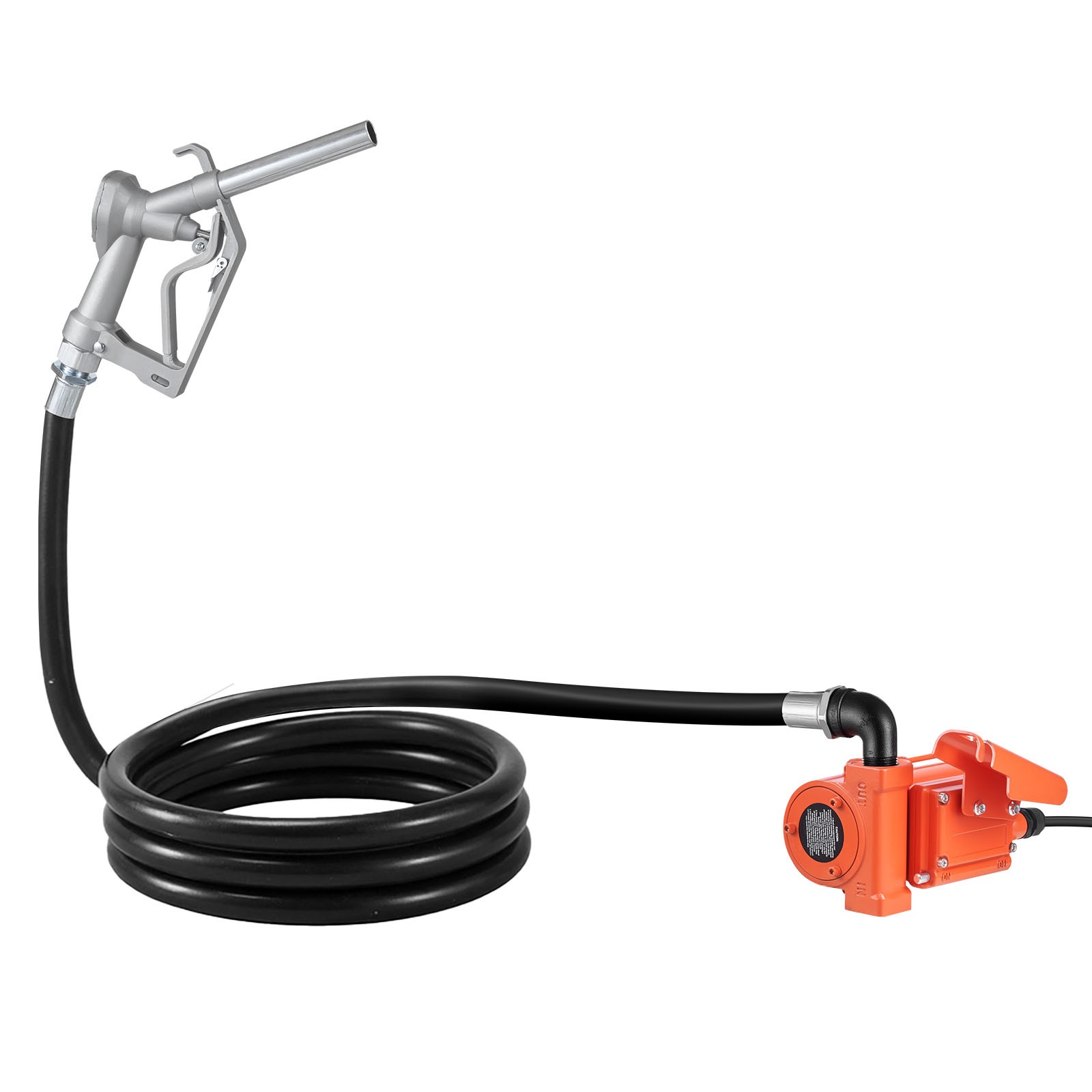 12V DC Fuel Transfer Pump,15 GPM Diesel and Gasoline Pump with Manual Nozzl