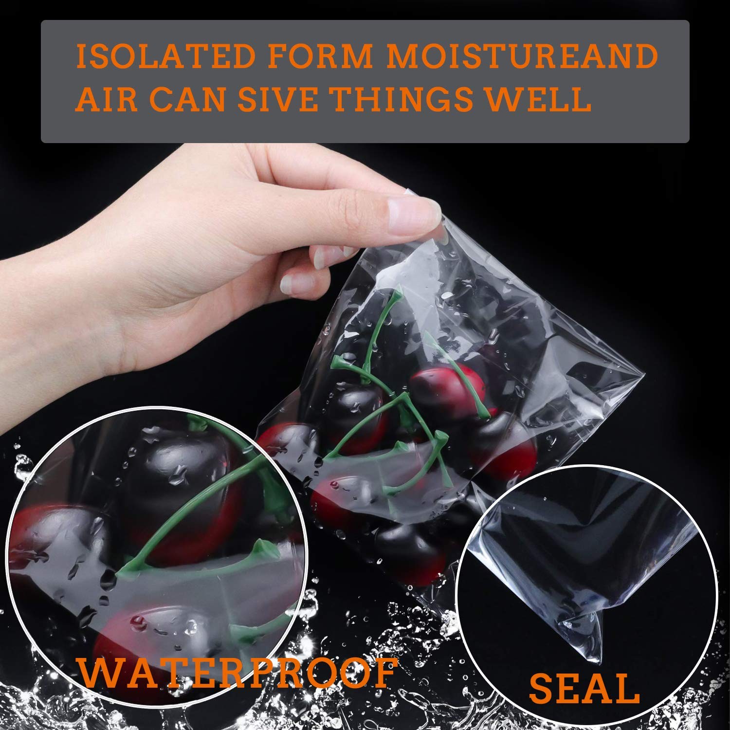 950 PCS Clear Resealable Cellophane Bags 4 Sizes with 3.5×5，3.9×5.9, 5×6.6, 5…