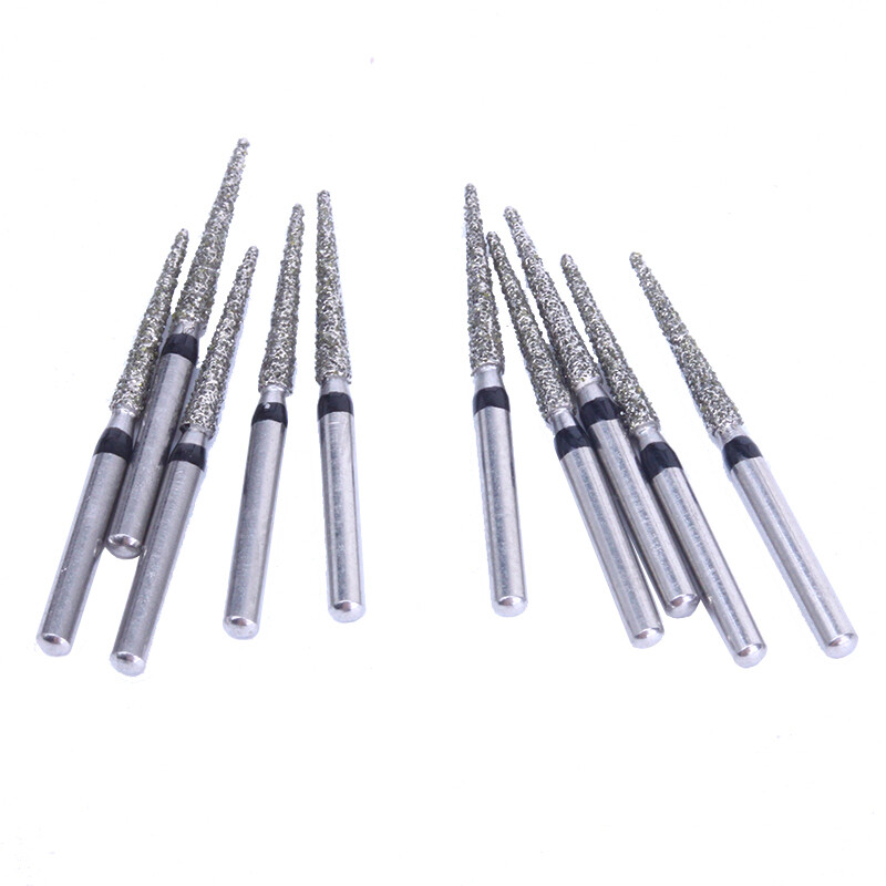 10pc/Kit Dental Diamond Bur Tips Set Drills Burs fit High Speed Handpiece AZDENT
