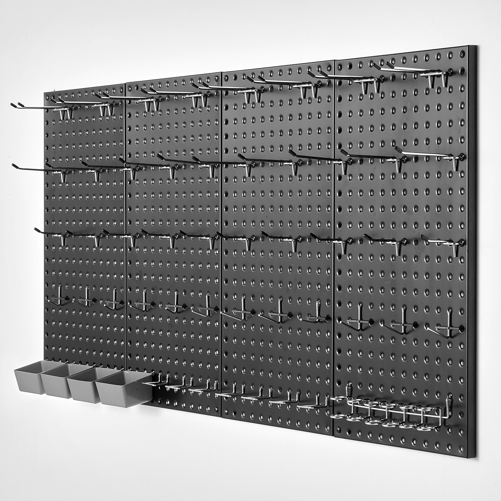VEVOR Metal Pegboard Panels 4Pcs 24″x12″ Wall Organizer for Garage Tool Storage