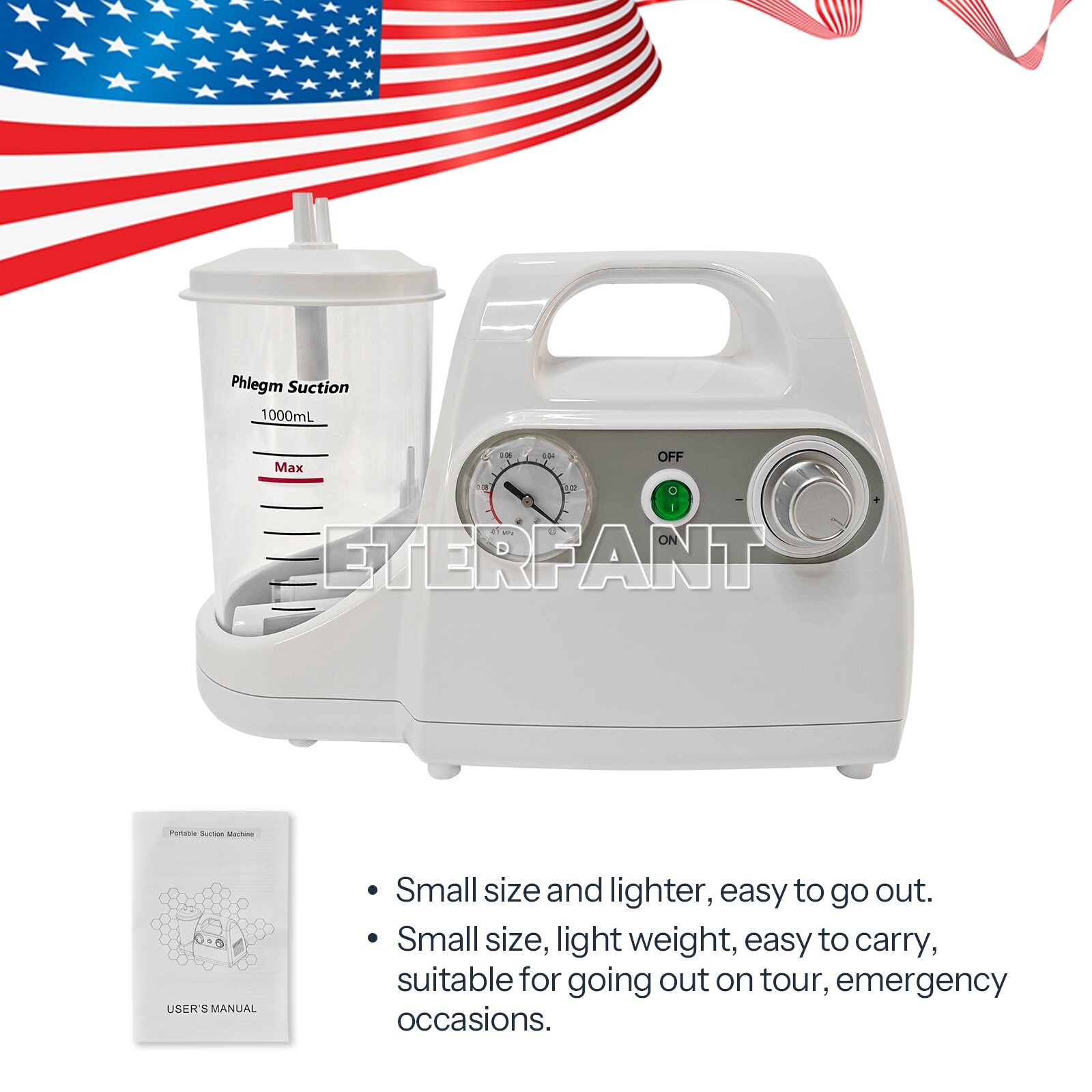 Portable Dental Suction Machine Oral Emergency Vacuum Phlegm Suction Unit US